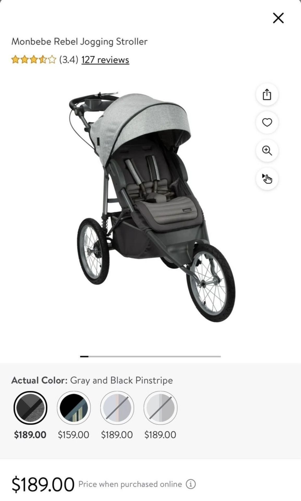 Monbebe Rebel Jogging Stroller