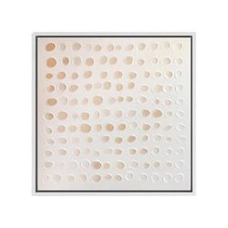 24" x 24" Peach-y Pink Orange Canvas Print Wall Art in White Floating Frame
