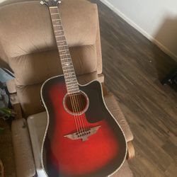  Keith Urban Light The Fuse Crimson Red Burst Acoustic Electric Guitar