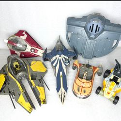 L  ift Off! Lot Of 6 - Star Wars Jedi, Sith & Rebel Ships, Various Series