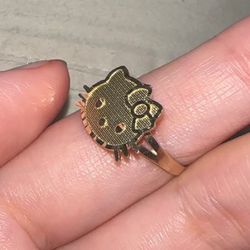 10k hello kitty nugget ring