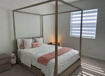 ***Need it gone this week***Canopy Bed Frame with Mattress and nightstands