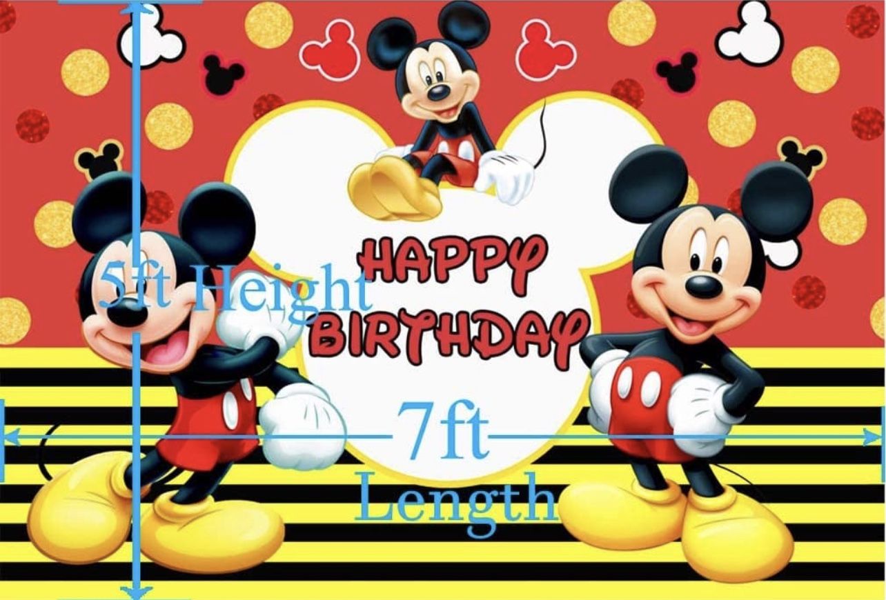 New Mickey Mouse Backdrop 7x5