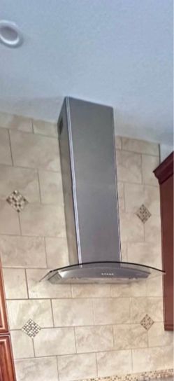BROAN wall-mount curved glass chimney
