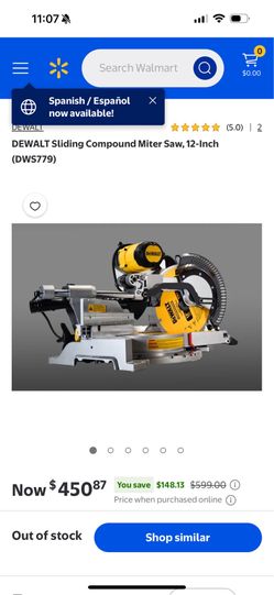 DeWalt DWS779, which is a:  * 12-inch sliding compound miter saw * 15-amp motor * 3,800 RPM * 120V, 60 Hz * Weighs about 56 lb (25 kg)