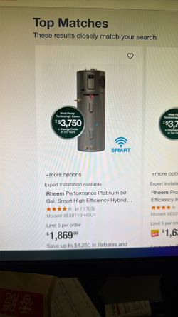 NEW Rheem 50 gallon Heat Pump Electric Hybrid Water Heater  240v