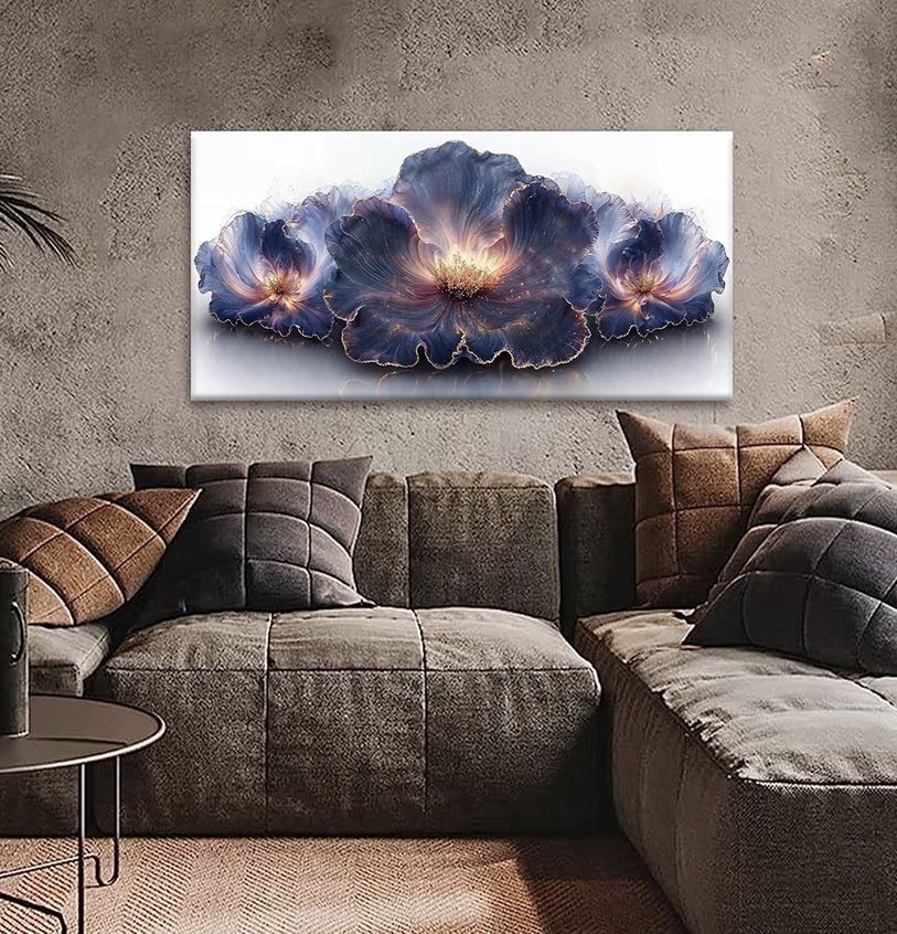 Flower Abstract Wall Art Canvas Art Wall Decor Prints Picture Landscape Purple Flowers Painting Floral Wall Art Print Bedroom Bathroom Office Home Dec