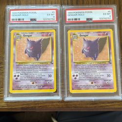 TWO 1999 Pokemon Gengar Holographic PSA 6