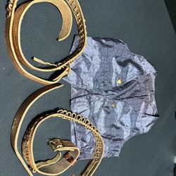 Vintage Kids Vest and 2 Leather Ammo Tooled Belt Belts Western Wear 41"