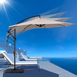 BRAND NEW 11 FT Cantilever Umbrella With Cross Base Patio Umbrella