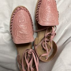 Leather Sandals, Closed Toe, Lace-Up Huarache