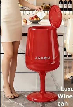 Elegant Wine Glass Trash Can, or use for Storage and Home Decor