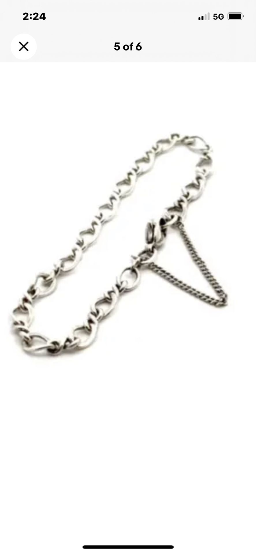 James Avery Silver Bracelet . Charm Style Lobster Clasp. Safety Chain Nice 
