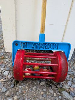 Vintage Playskool Wooden Push Toy with Balls & Bells
