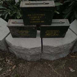 200 Cartridges 7.62 MM -M82 Cartons Military Ammo Boxes All3-$40