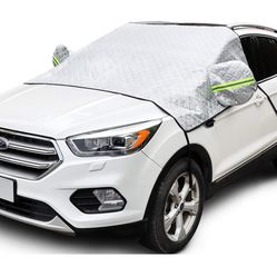 Windshield Cover for Ice and Snow, Car Windshield Snow Cover 4-Layer Protection for Snow, Ice, UV, Frost Wiper & Mirror Protector, Windproof S
