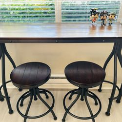 Rustic Tall Coffee Table And Stools