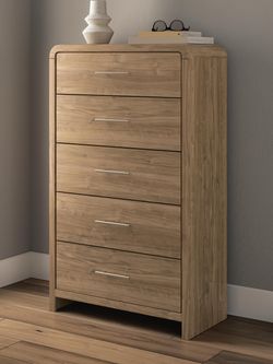 Dovander Warm Natural Brown Chest of Drawers (Online Special Price)