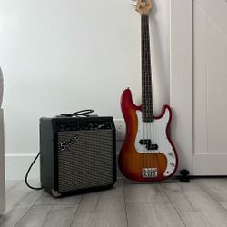 Bass Guitar and Amplifier