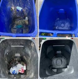 Trash Cans High Pressure Water Cleaning