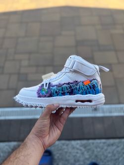 Off White x Nike Air Force 1 Mid Graffiti White size 8.5