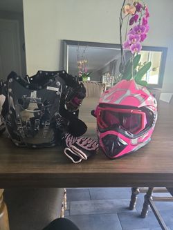 Typhoon Youth Helmet, Goggles, Gloves Chest PROTECTOR ATV