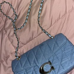 blue coach purse
