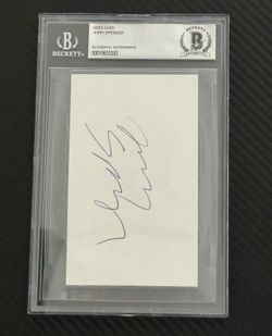 Jerry Springer BAS Auto 3x5 Index Card TV Host Signed Slab Autograph