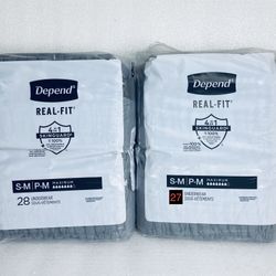 Depend Real Fit Incontinence Underwear Skinguard Mens Disposable S/M, 55 Count