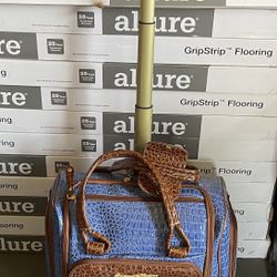 Blue& Brown Luggage and Make Up Bags