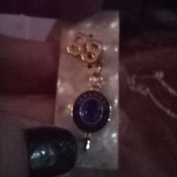Vintage Mens Tie Tack Pin: Vintage 1969 Savannah High School Senior Prom Blue Jewel