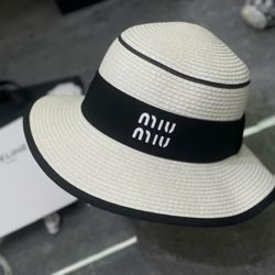 Miu Miu Women's Black and Cream Hat