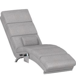 Grey Adjustable Heated Massage Recliner