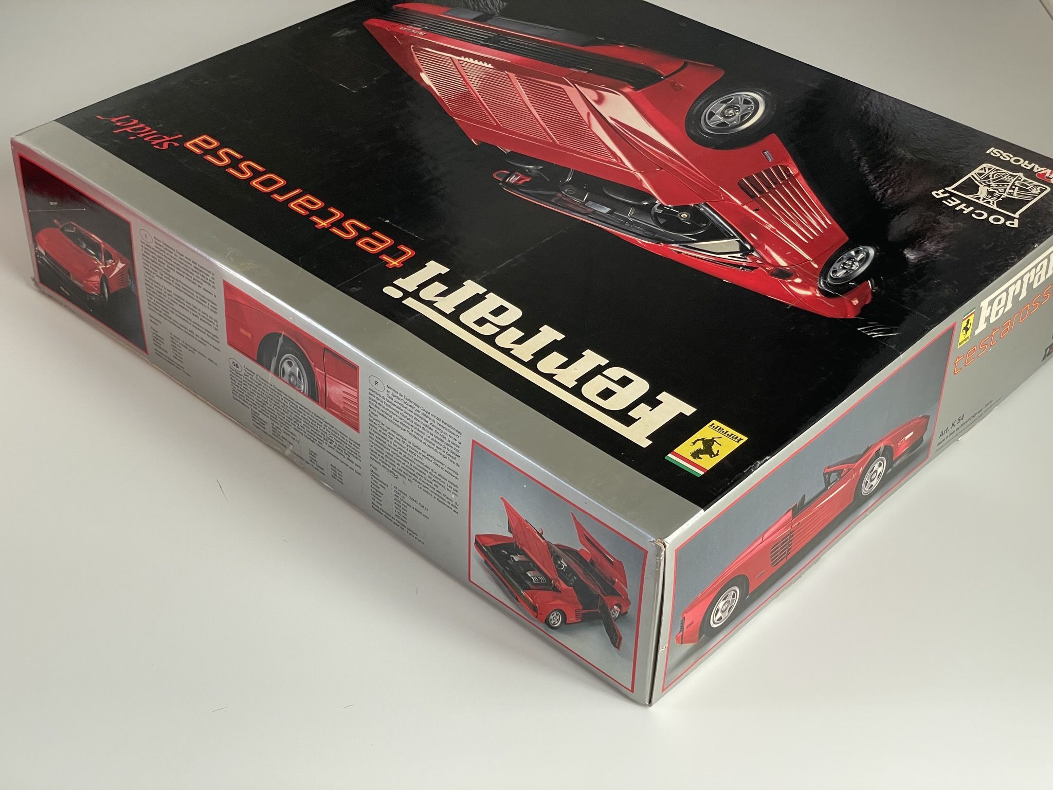 NIB Ferrari Testarossa Spider 1:8 Scale Model Kit by Pocher NIB Ferrari Testarossa Spider 1:8 Scale Model Kit by Pocher