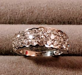2.20 Ct Sz 7 PGL Cert Lab Grown Diamond Sterling Silver Band