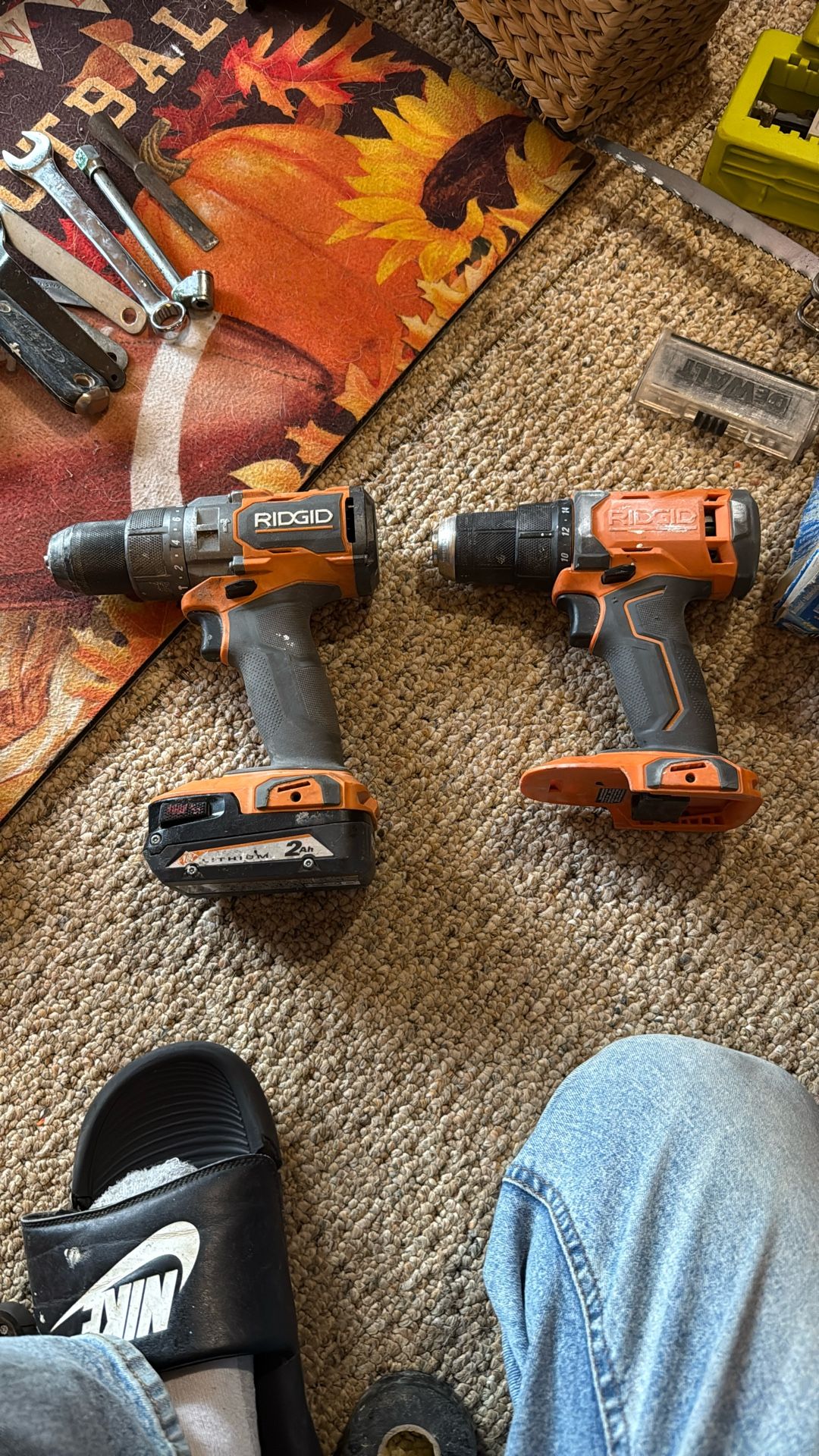 2 Rigid Drills With One Battery