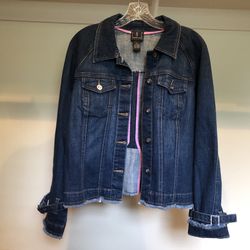 INC International Concepts Petite Denim Jean Jacket Size Medium NWOT