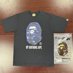 BAPE Color Camo By Bathing Ape Tee, Black/Navy Camo Size Large