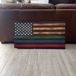 Wood Crafted First Responder Flag