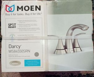 NEW Moen Darcy Centerset 2-Handle Bathroom Faucet - Spot Resist Brushed Nickel (WS84550SRN) - Sealed Box