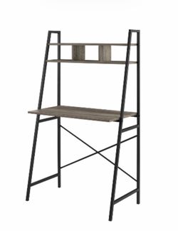 Tall Compact Industrial Ladder Desk with Storage & Desk Chair
