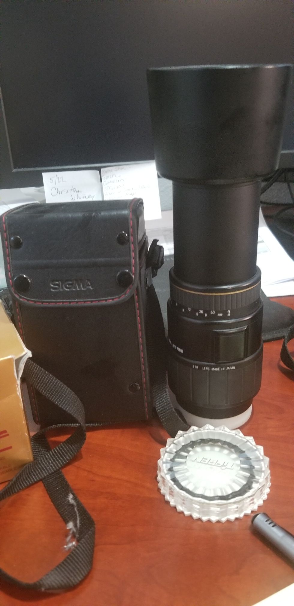 Sigma 70- 300 F4-5.6 APO Macro filter, filler.and carrying case value $349