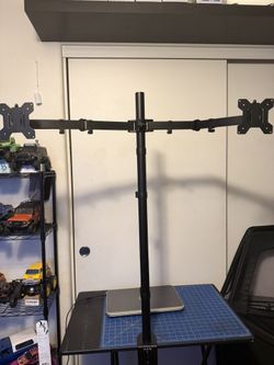 VIVO Dual Monitor Stand Up Desk Mount Extra Tall 39 Inch Pole, Fully Adjustable Stand For Up To 32 Inch Screens