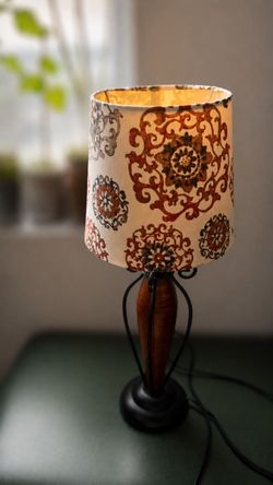 Decorative Table Lamp with Floral Shade