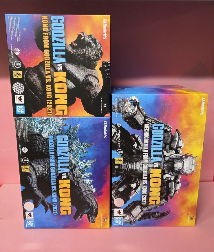 GODZILLA MECHAGODZILLA & KONG 3 SH MONSTERARTS Figure SET from GVK 2021 Movie