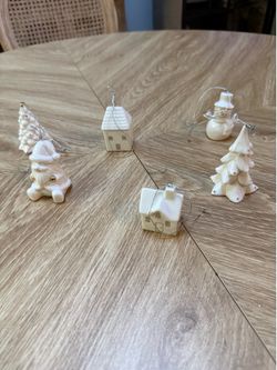 Set of 6 Nordic-Inspired Ceramic Christmas Ornaments