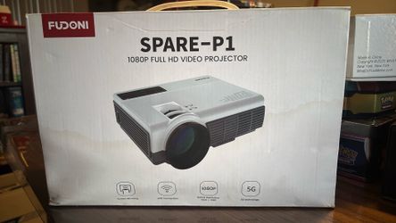 FUDONI Portable Projector with WiFi and Bluetooth,5G WiFi 9000L Native 1080P