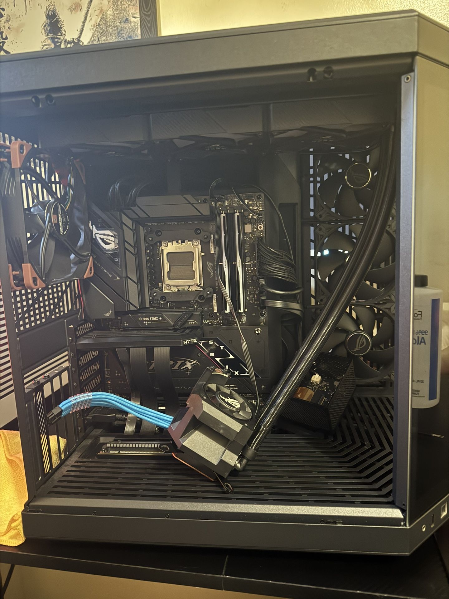 Pc Parts, Hyte Y70 Touch Infinite Case, Asus Rog Psu And Liquid Cooler Plus Ram