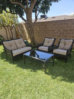 Brown Wicker Outdoor Patio Set