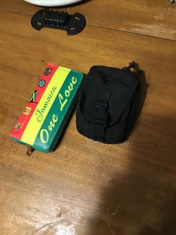 Jamaican ”One Love” Souvenir wallet and Tactical EDC MOLLE style mini ack pack